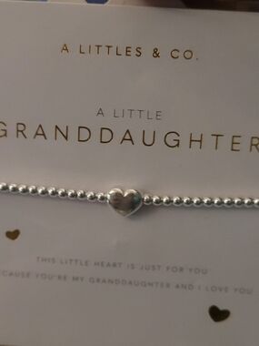 A Littles & Co. Silver Heart Beaded Bracelet - Silver